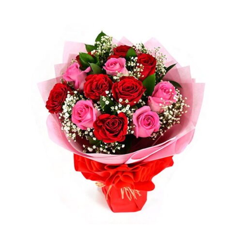 Pink and Red Roses Bouquet