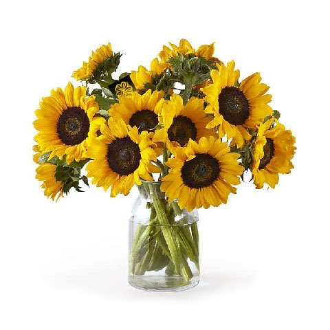 Fresh Sunflowers Vase Arrangement