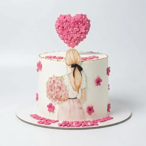 floral-girl-illustration-cake-pink-heart-topper-birthday-cake-uae-petal-box