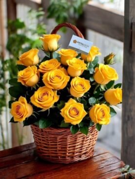 Yellow Roses Basket