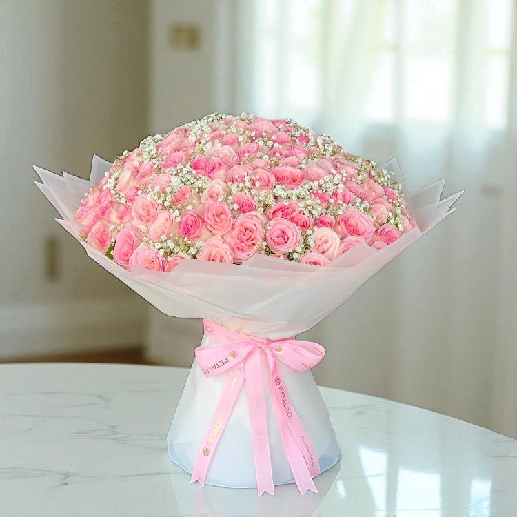 Light Pink Roses Bouquet - Image 2