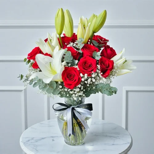 Rose & Lily Flower Vase